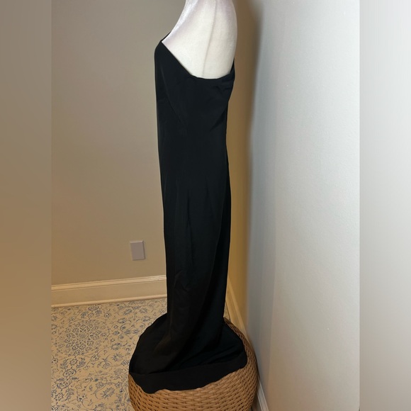 Marchesa Notte Formal one Shoulder Black Beaded Evening Gown Maxi Dress Size 8 - Picture 3 of 13